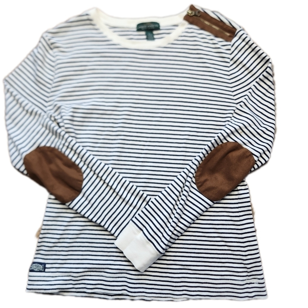 Ralph Lauren black and white stripped Tee Size L